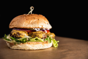 Close-up home made beef burger