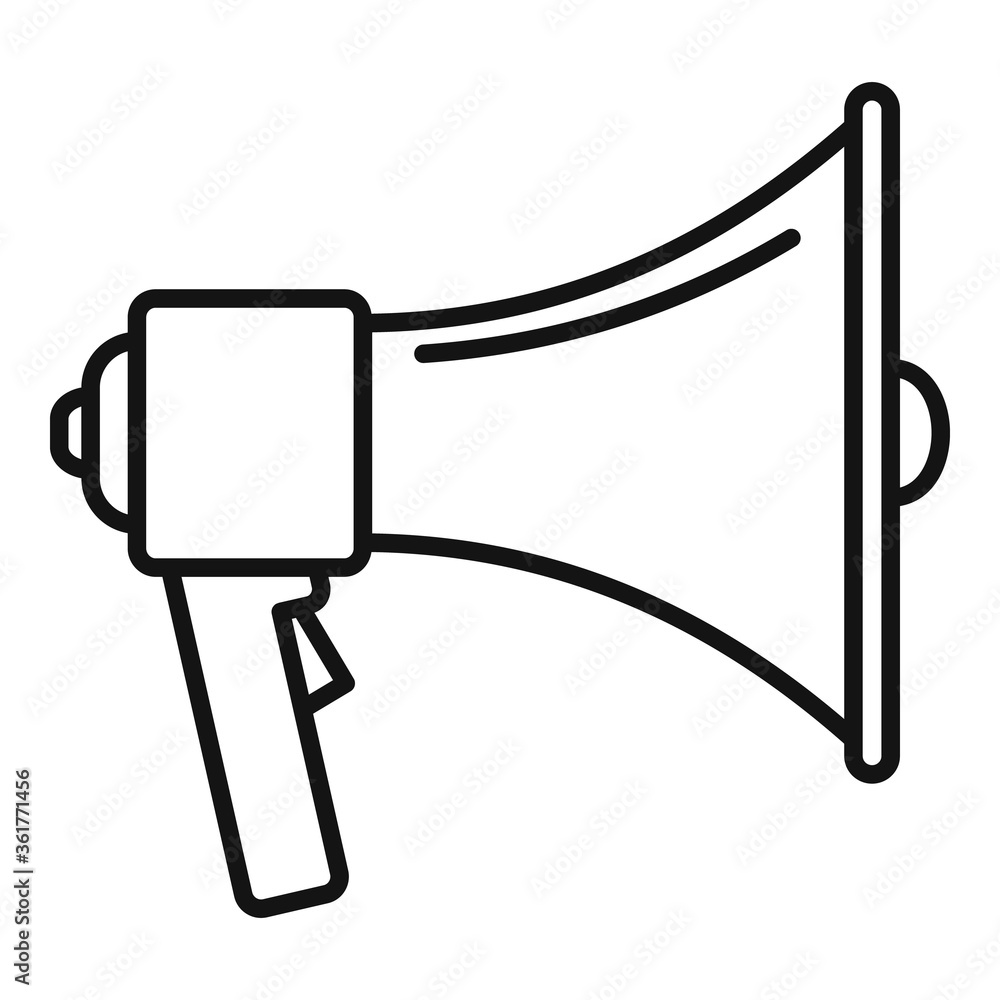 Poster video game megaphone icon. outline video game megaphone vector icon for web design isolated on white