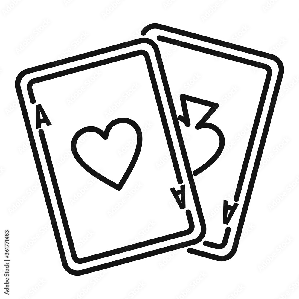 Poster video game playing cards icon. outline video game playing cards vector icon for web design isolated 