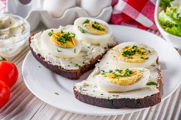 delicious and nutritious cheese and boiled egg sandwich