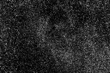 Distressed white grainy texture. Dust overlay textured. Grain noise particles. Snow effects pack. Rusted black background. Vector illustration, EPS 10.  