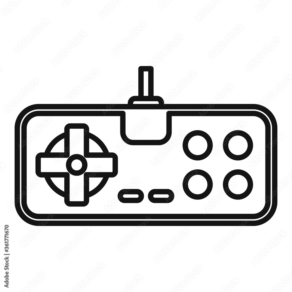 Poster retro game joystick icon. outline retro game joystick vector icon for web design isolated on white b