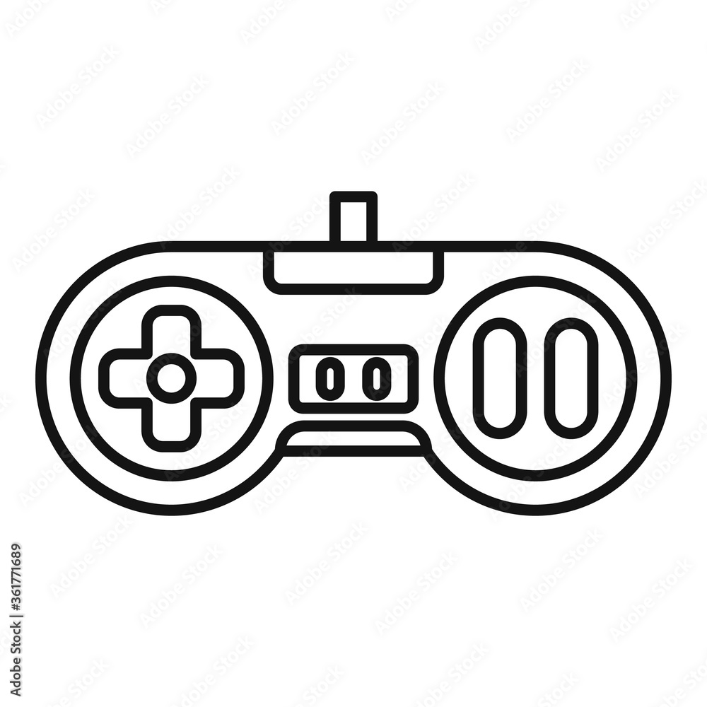 Poster arcade gaming joystick icon. outline arcade gaming joystick vector icon for web design isolated on w