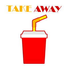 Take Away. Food delivery. Vector illustration for web design or print.