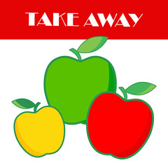 Take Away. Food delivery. Vector illustration for web design or print.