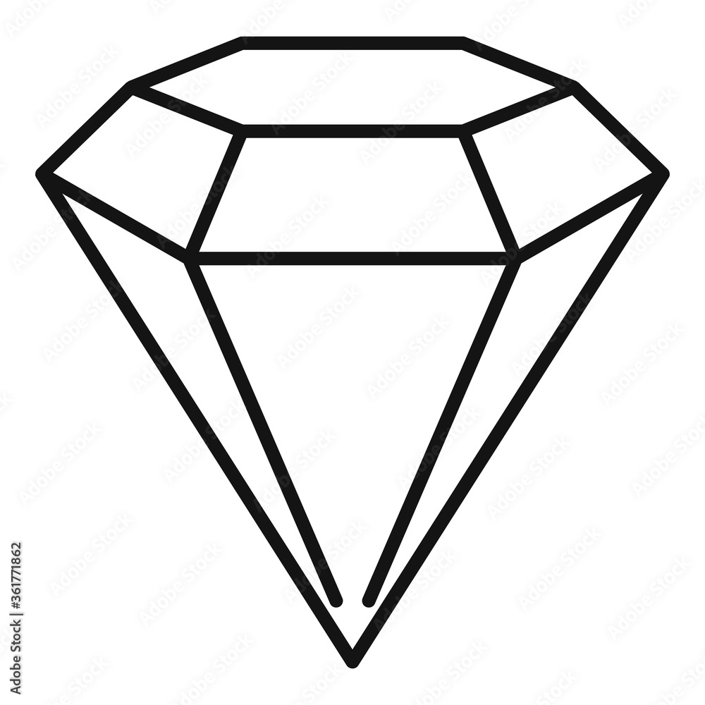 Poster shiny game diamond icon. outline shiny game diamond vector icon for web design isolated on white bac