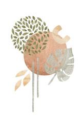 Watercolor creative minimalist hand painted composition isolated on white background. Abstract modern print, logo, for wall decoration, postcard or brochure cover design. Aesthetic trendy illustration © Kate K.