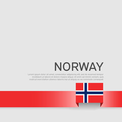 Colors of norway flag ribbon on a white background. Norway flag background. Business booklet. State norwegian patriotic banner, cover. National poster. Vector flat design