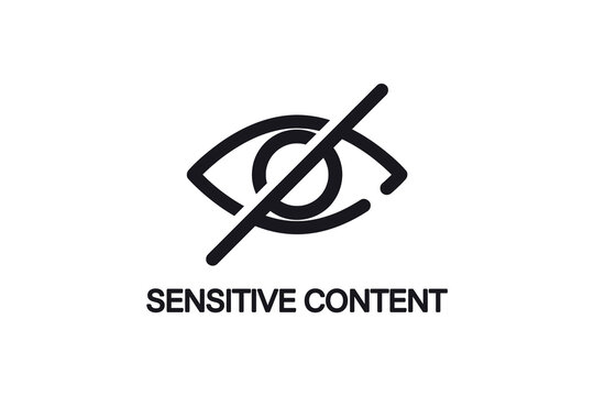 Eye. Sensitive Content Sign. Nappropriate Content. Censored View Icon. Internet Safety Concept, Inappropriate Content. Only Adult 18 Plus