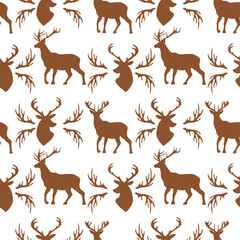 background with patterns of deer and horns