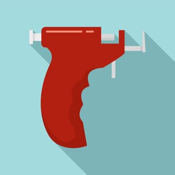 red ear piercing gun on blue background clip art preview