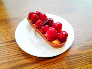 delicious Raspberry tartlet ready to eat