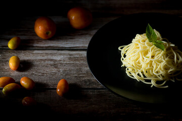 Yellow long spaghetti.  Raw spaghetti bolognese. Raw spaghetti. Italian food