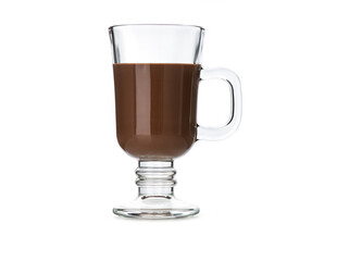 smoothie chocolate in vintage glass on white background
