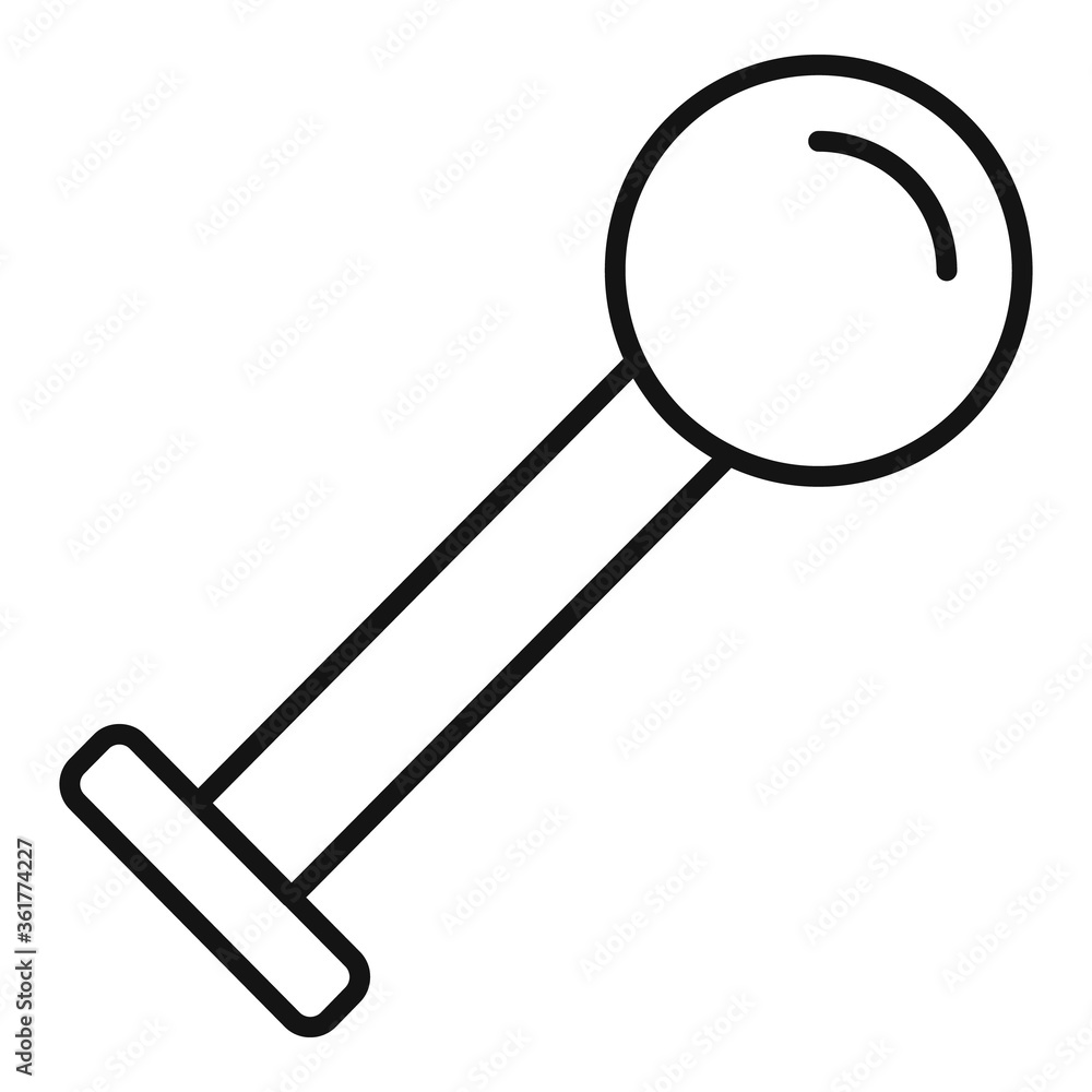 Poster ball piercing icon. outline ball piercing vector icon for web design isolated on white background