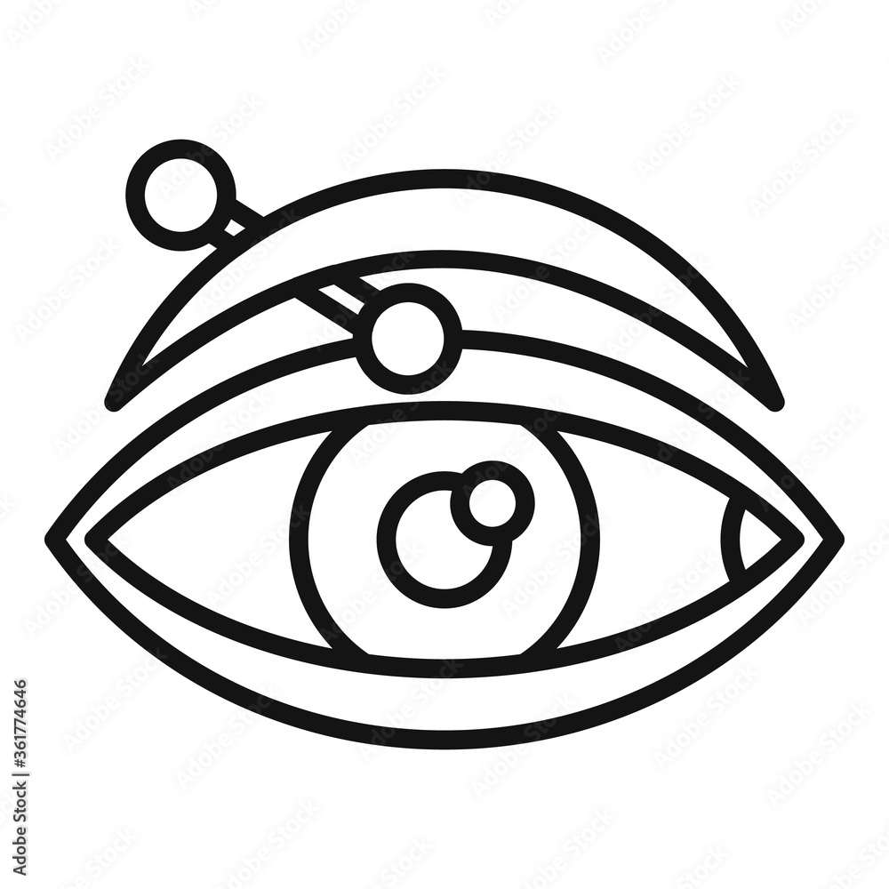 Poster eye piercing icon. outline eye piercing vector icon for web design isolated on white background