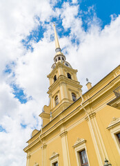 View of Peter and Paul Cathedral in Peter and Paul Fortress, Saint Petersburg, Russia