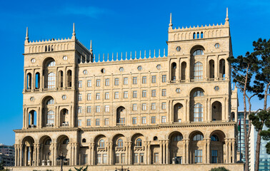 Fototapeta na wymiar The Government house of Azerbaijan in Baku, Azerbaijan