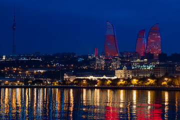 Fototapeta na wymiar Sunset view of Baku, Azerbaijan.