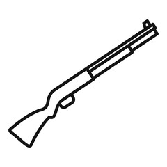 Police shotgun icon. Outline police shotgun vector icon for web design isolated on white background