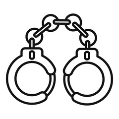 Police handcuffs icon. Outline police handcuffs vector icon for web design isolated on white background