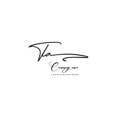 TA initials signature logo. Handwriting logo vector templates. Hand drawn Calligraphy lettering Vector illustration.
