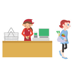 エコバックを持って買い物する女性