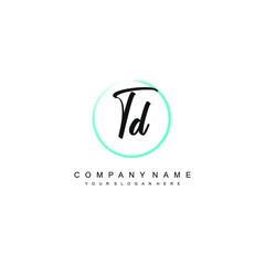 TD initials signature logo. Handwriting logo vector templates. Hand drawn Calligraphy lettering Vector illustration.
