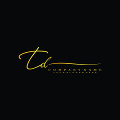TD initials signature logo. Handwriting logo vector templates. Hand drawn Calligraphy lettering Vector illustration.

