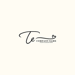 TE initials signature logo. Handwriting logo vector templates. Hand drawn Calligraphy lettering Vector illustration.
