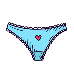 Women panties underware doodle colorful vector icon