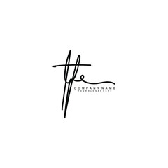 TF initials signature logo. Handwriting logo vector templates. Hand drawn Calligraphy lettering Vector illustration.
