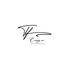 TF initials signature logo. Handwriting logo vector templates. Hand drawn Calligraphy lettering Vector illustration.
