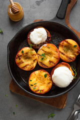 Grilled Peaches and Ice Cream