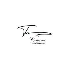 TI initials signature logo. Handwriting logo vector templates. Hand drawn Calligraphy lettering Vector illustration.
