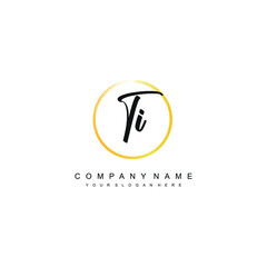 TI initials signature logo. Handwriting logo vector templates. Hand drawn Calligraphy lettering Vector illustration.
