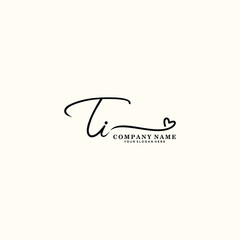 TI initials signature logo. Handwriting logo vector templates. Hand drawn Calligraphy lettering Vector illustration.
