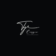 TJ initials signature logo. Handwriting logo vector templates. Hand drawn Calligraphy lettering Vector illustration.

