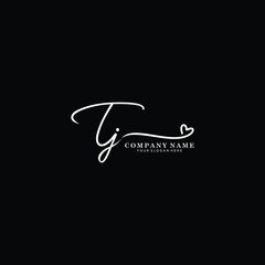 TJ initials signature logo. Handwriting logo vector templates. Hand drawn Calligraphy lettering Vector illustration.
