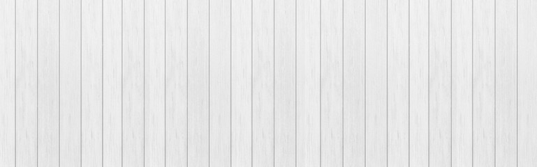 Obraz premium Panorama of Wood plank white timber texture background.Vintage table plywood woodwork hardwoods at summer for copy space.