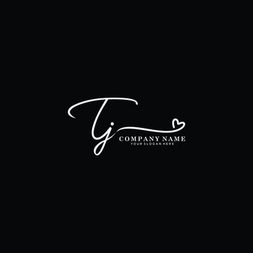 TJ initials signature logo. Handwriting logo vector templates. Hand drawn Calligraphy lettering Vector illustration.
