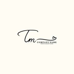 TM initials signature logo. Handwriting logo vector templates. Hand drawn Calligraphy lettering Vector illustration.
