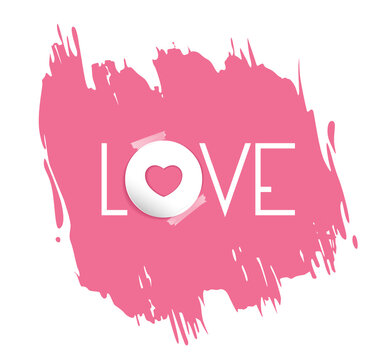 illustration of blotch, blur word love with scotch template