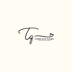 TQ initials signature logo. Handwriting logo vector templates. Hand drawn Calligraphy lettering Vector illustration.
