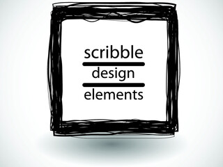 Hand drawn scribble symbols isolated on white background. Doodle style sketched Elements. Ink blots. Vector Grunge Brushes Stroke . Frame. Logo Design .