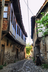 Bursa, Turkey - 25 June 2011: 700 years old Ottoman village with old houses, at the foot of Mount Uludag. Cumalikizik, Bursa.