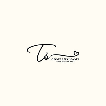 TS initials signature logo. Handwriting logo vector templates. Hand drawn Calligraphy lettering Vector illustration.
