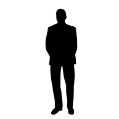vector, isolated, men stand, black silhouette, friends