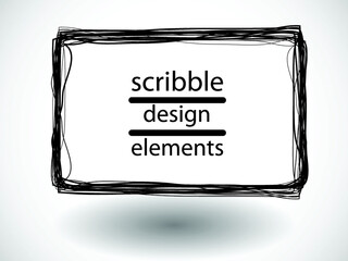 Hand drawn scribble symbols isolated on white background. Doodle style sketched Elements. Ink blots. Vector Grunge Brushes Stroke . Frame. Logo Design .