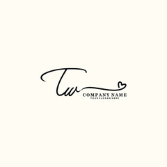 TW initials signature logo. Handwriting logo vector templates. Hand drawn Calligraphy lettering Vector illustration.
